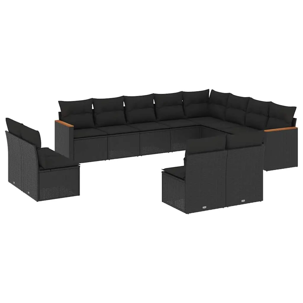 Garden Sofa Set 12 Piece Outdoor Furniture Patio Sectional Black Modular