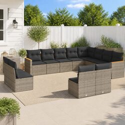 Compact 12-Piece Garden Sofa Set for Outdoor Enjoyment