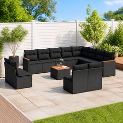 Compact and Stylish 13-Piece Garden Sofa Set for Outdoors