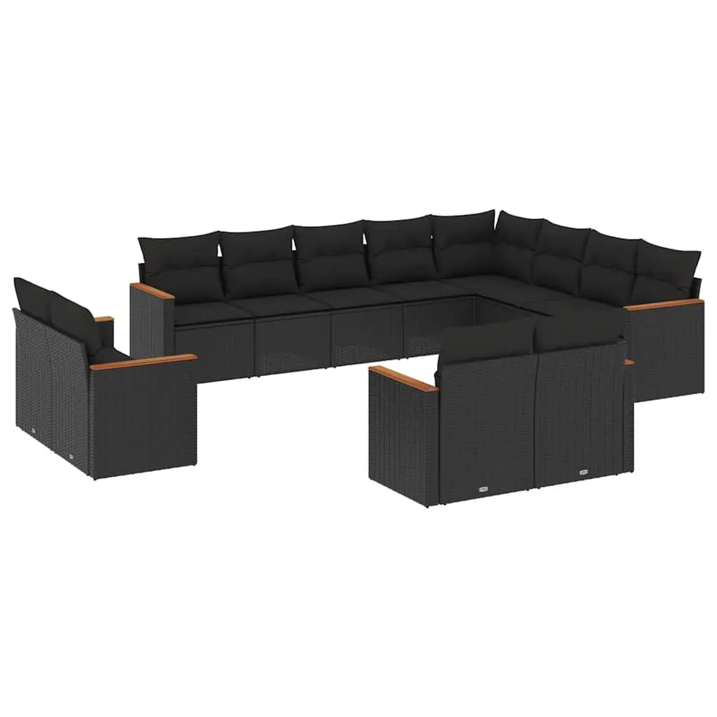 Garden Sofa Set 12 Piece Outdoor Furniture Patio Black Modular Seating with