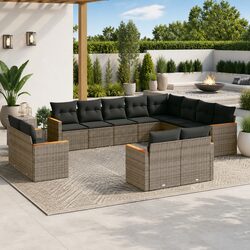 Durable 12-Piece Garden Sofa Set in Modern Grey