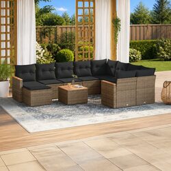 Garden Sofa Set 11 Piece Outdoor Furniture Patio Seating Grey Rattan Modular
