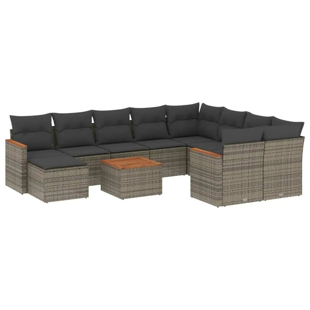 Garden Sofa Set Grey 11 Piece Outdoor Furniture Patio Seating Modular