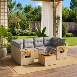 Concise 7-Piece Outdoor Sofa Set with Easy Maintenance