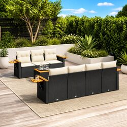 Compact 8 Piece Garden Sofa Set with Cushions