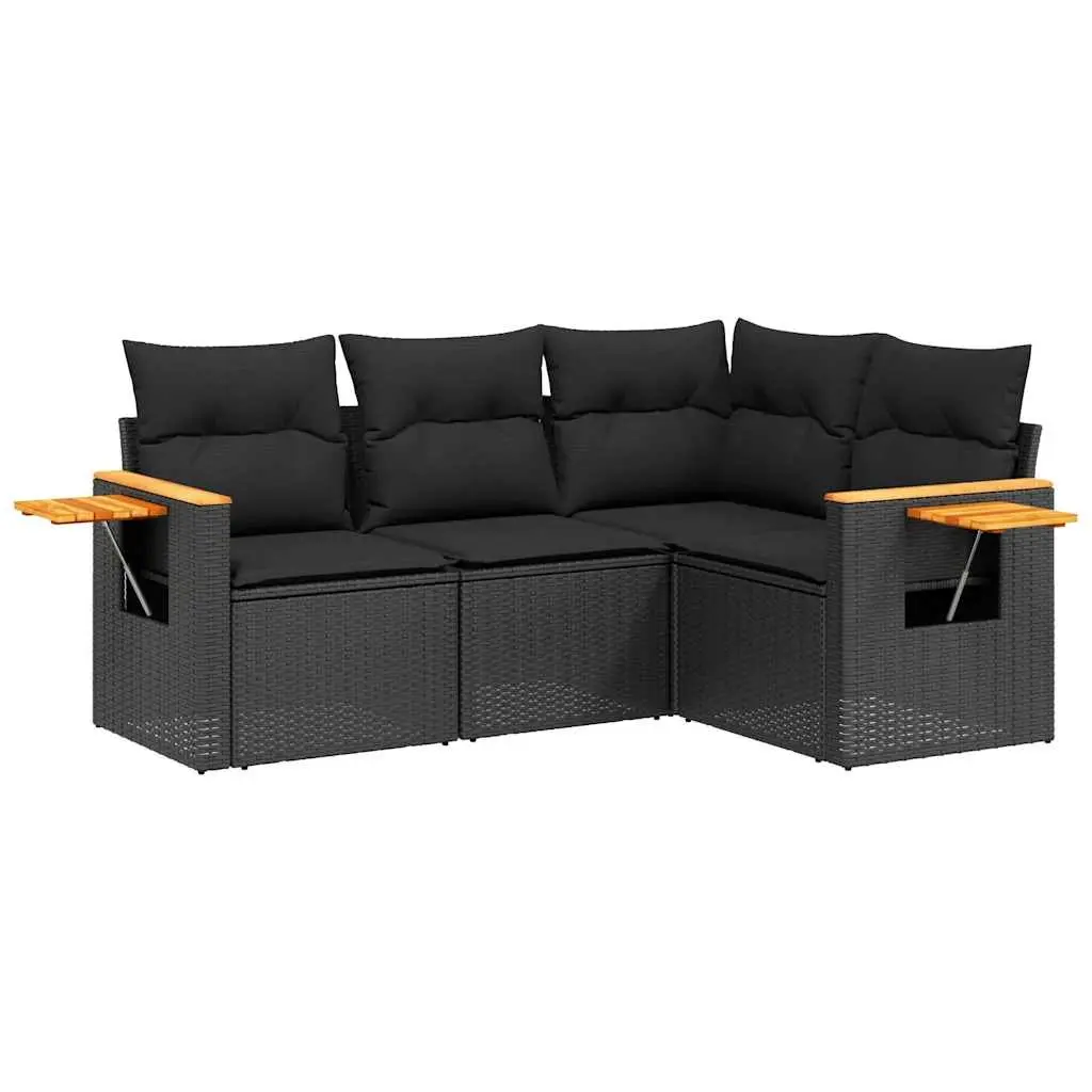 Black Garden Sofa Set for Patio Comfort