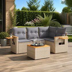 Compact 5-Piece Sofa Set for Stylish Outdoor Spaces