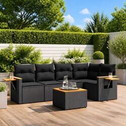 Concise 6-Piece Garden Sofa Set for Relaxation