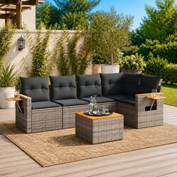 Concise and Durable 6-Piece Sofa Set for Outdoor Comfort