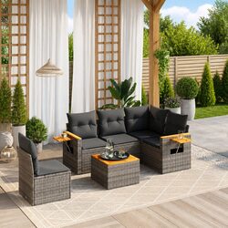 Compact 6 Piece Garden Sofa Set in Grey