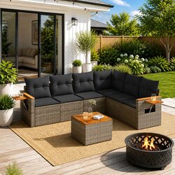 Compact and Durable 7 Piece Garden Sofa Set