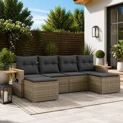 Concise and Confident 6-Piece Outdoor Sofa Set