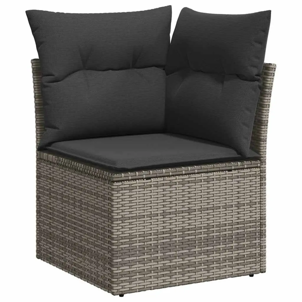 Garden Sofa Set 10 Piece Outdoor Furniture Grey Poly Rattan Modular Patio