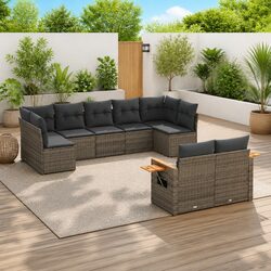 9-Piece Garden Sofa Set in Grey - Modern and Functional
