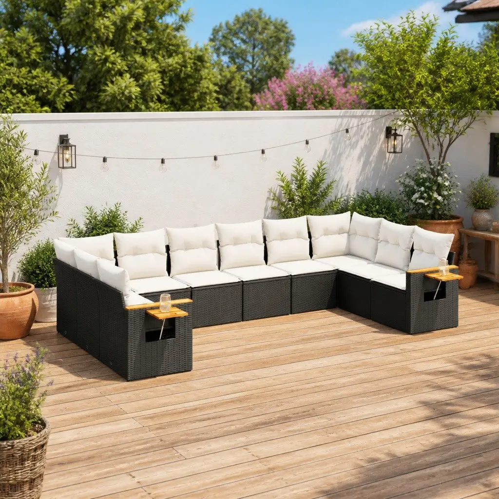 10-Piece Modular Garden Sofa Set with Easy Care Cushions