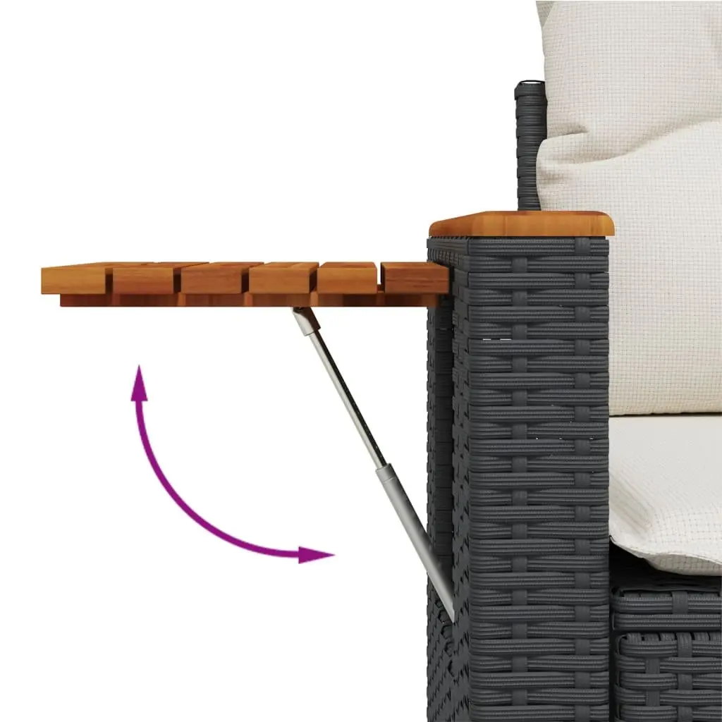 Garden Sofa Set 10 Piece Outdoor Furniture Black Poly Rattan Patio Lounge with