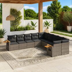 Compact 10-Piece Sofa Set for Stylish Outdoor Living