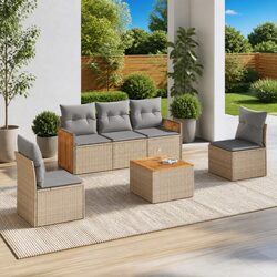 Efficiently Designed 6 Piece Garden Sofa Set for Outdoors