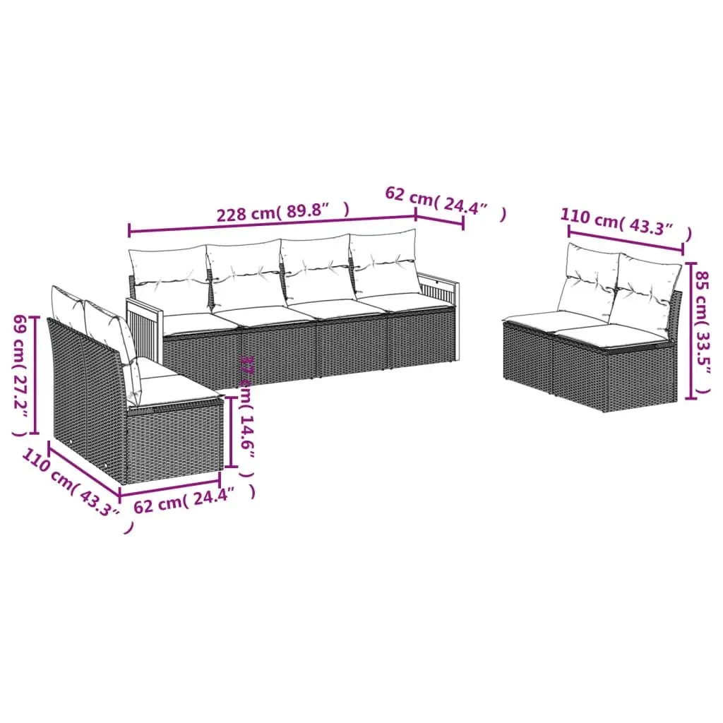 8-Piece Garden Sofa Set for Outdoor Comfort