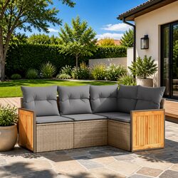 Stylish 4-Piece Outdoor Sofa Set in Beige