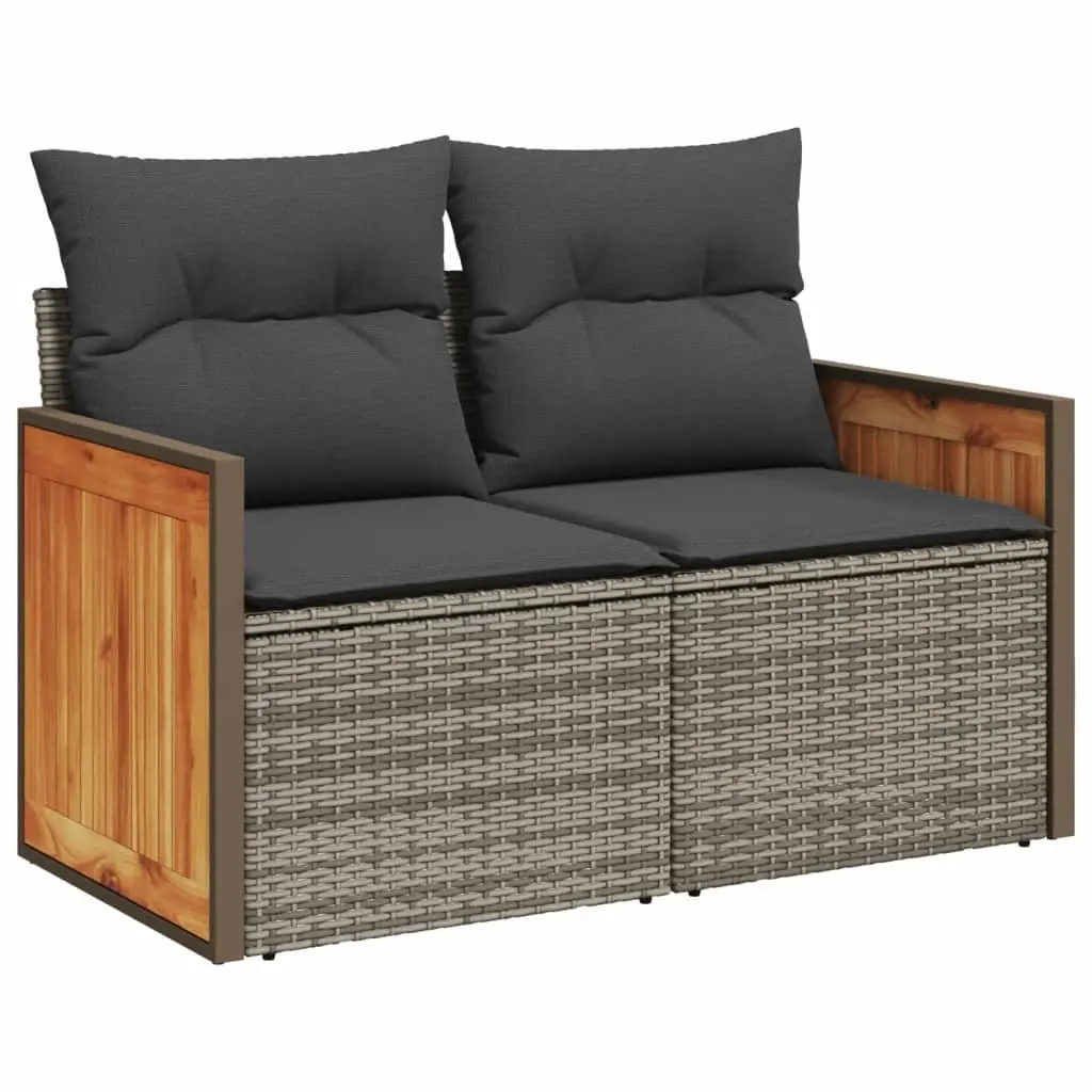 Garden Sofa Set 7 Piece Outdoor Furniture Grey Cushions Patio Sectional