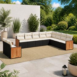 10 Piece Outdoor Garden Sofa Set - Comfort and Style
