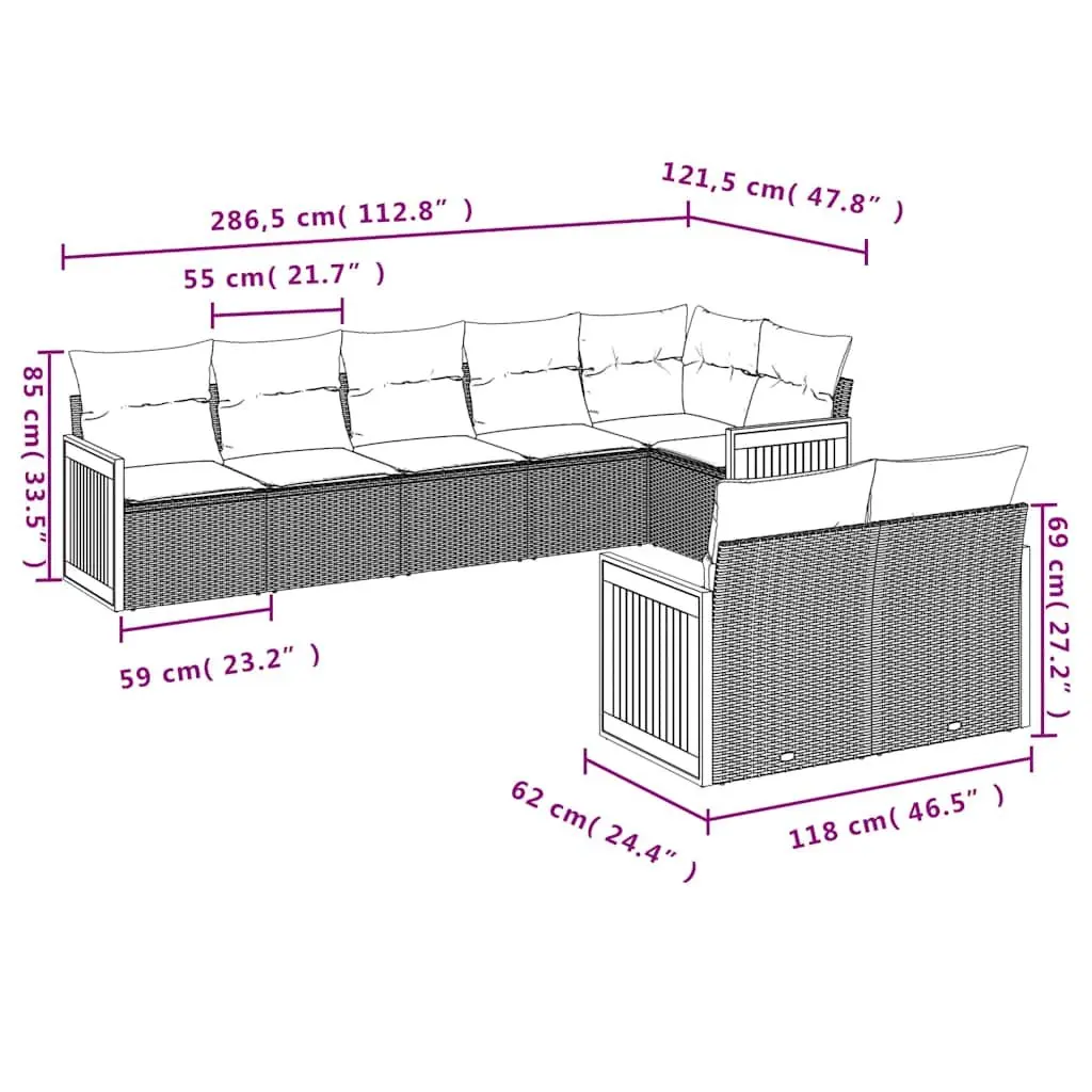 Outdoor 8-Piece Sofa Set