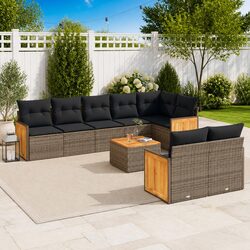 Compact 9-Piece Garden Sofa Set for Outdoor Spaces
