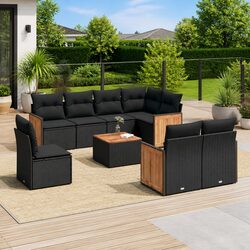 Effortless 9-Piece Garden Sofa Set with Versatile Design