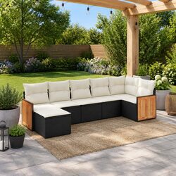 7 Piece Garden Sofa Set Outdoor Furniture Patio Rattan Lounge Seating with