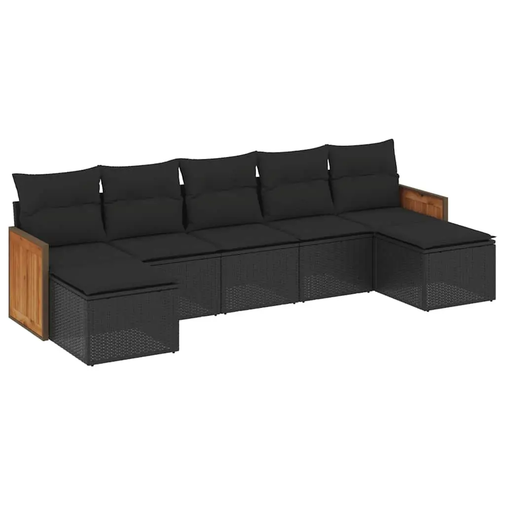 Outdoor Garden Sofa Set 7 Piece Patio Furniture Lounge Seating Cushioned Black