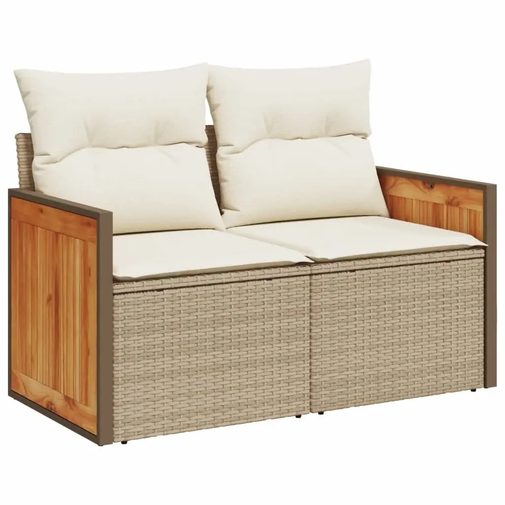 9 Piece Garden Sofa Set Grey Rattan Cushions Outdoor Patio Furniture