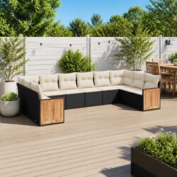 10 Piece Garden Sofa Set: Outdoor Comfort in Black