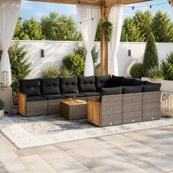 Concise 11-Piece Garden Sofa Set for Outdoor Use