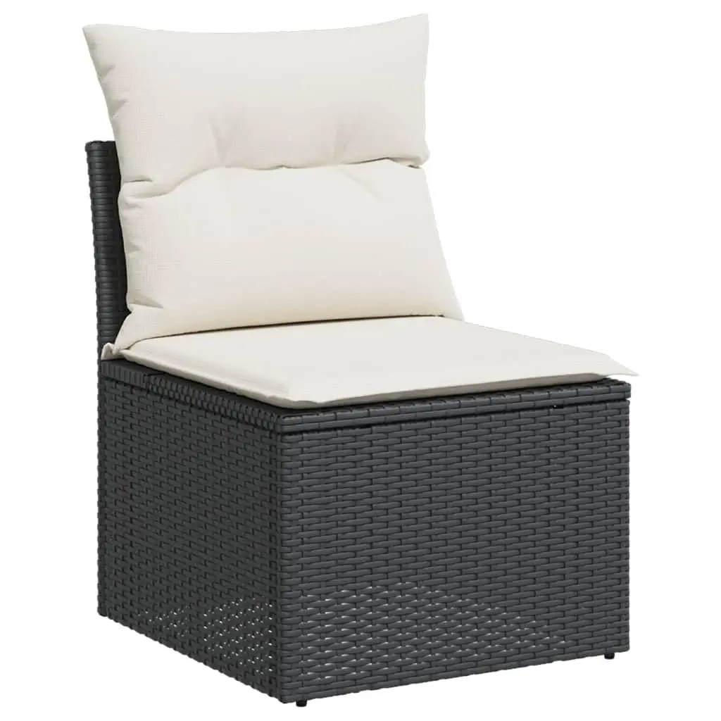 Garden Sofa Set 10 Piece Outdoor Furniture Black Patio Seating with Cushions
