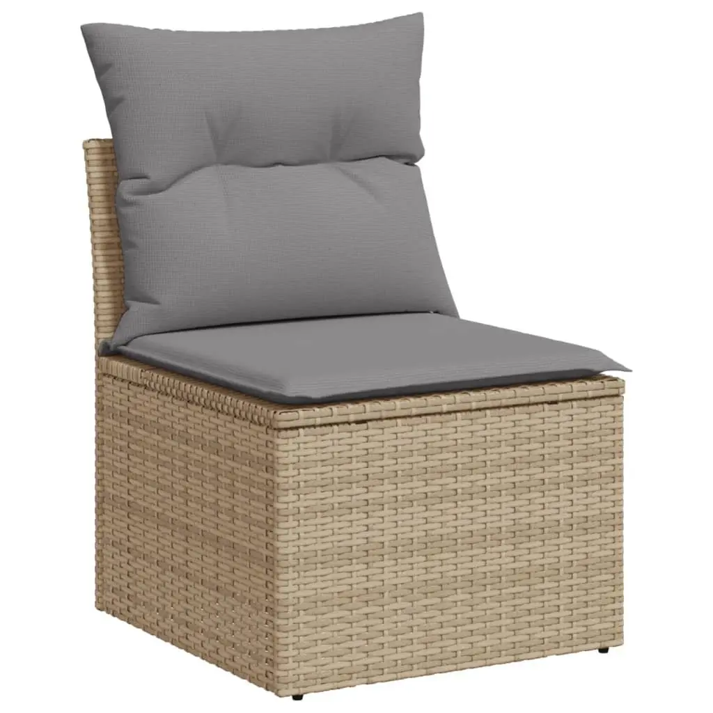 Garden Sofa Set 10 Piece Outdoor Furniture Beige Rattan Cushions Patio Lounge
