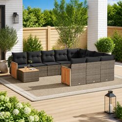 Concise 11 Piece Outdoor Garden Sofa Set Overview