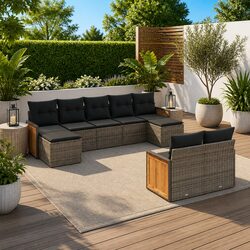 Concise Overview of 9 Piece Grey Rattan Sofa Set