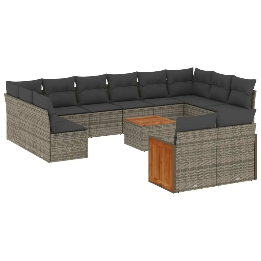 Garden Sofa Set 13 Piece Outdoor Furniture Grey Poly Rattan Patio Lounge