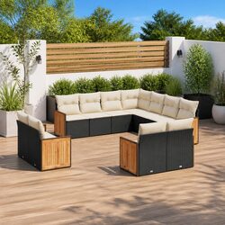 Concise 11 Piece Outdoor Rattan Sofa Set for Your Patio