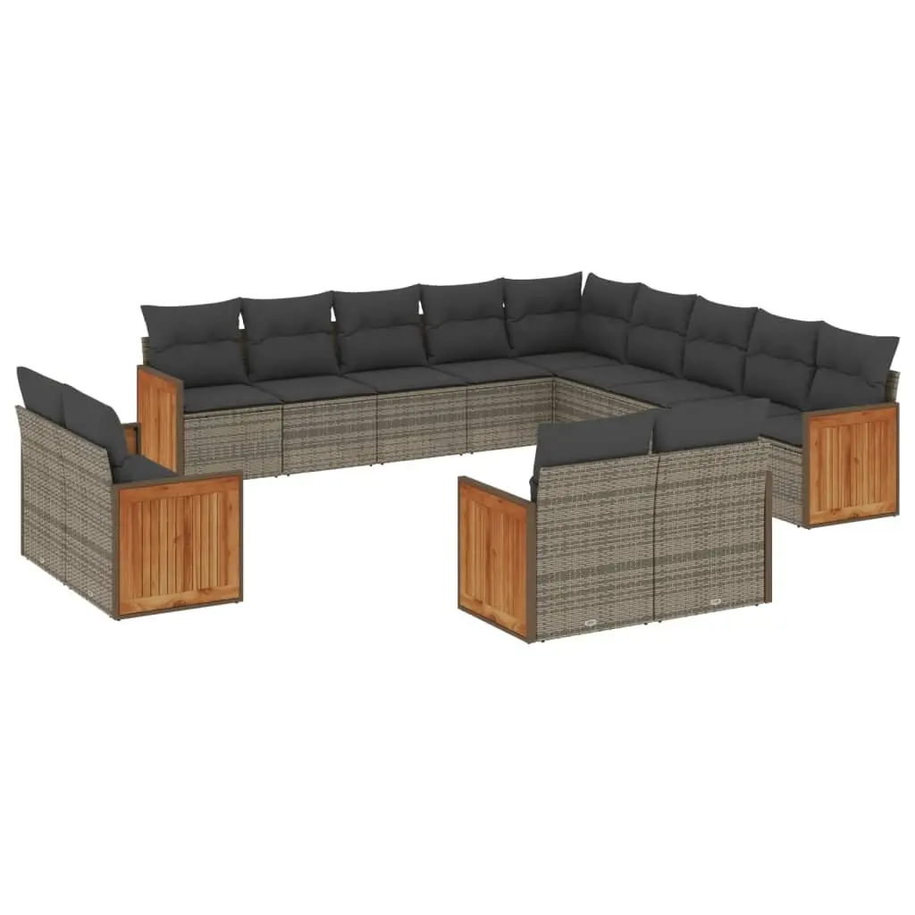 Garden Sofa Set Grey 13 Piece Outdoor Furniture Patio Sectional Modular