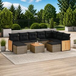 Compact and Stylish 10-Piece Garden Sofa Set