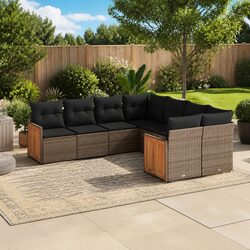 Confidently Stylish 8 Piece Grey Garden Sofa Set