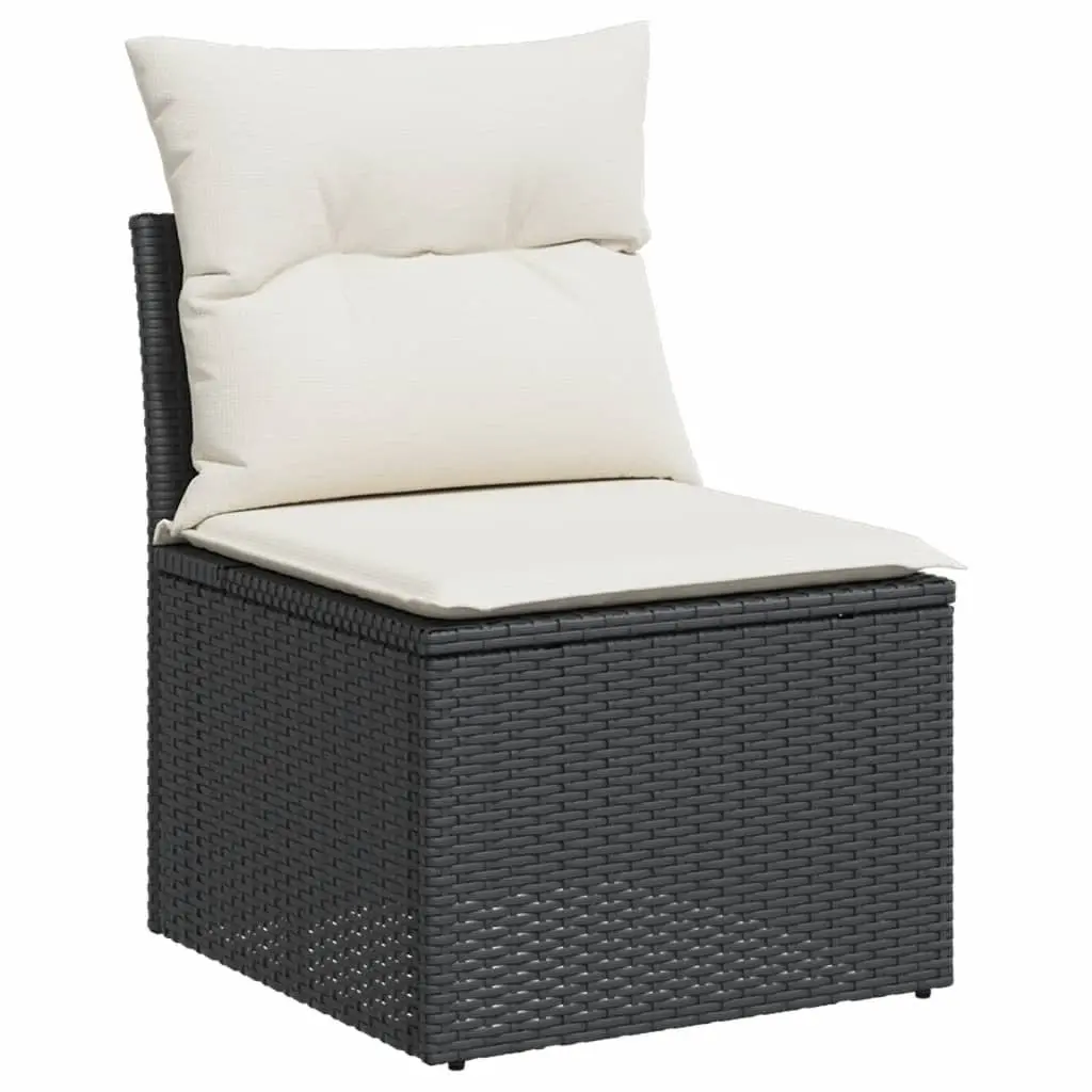 Garden Sofa Set 10 Piece Outdoor Furniture Patio Black Poly Rattan Modular