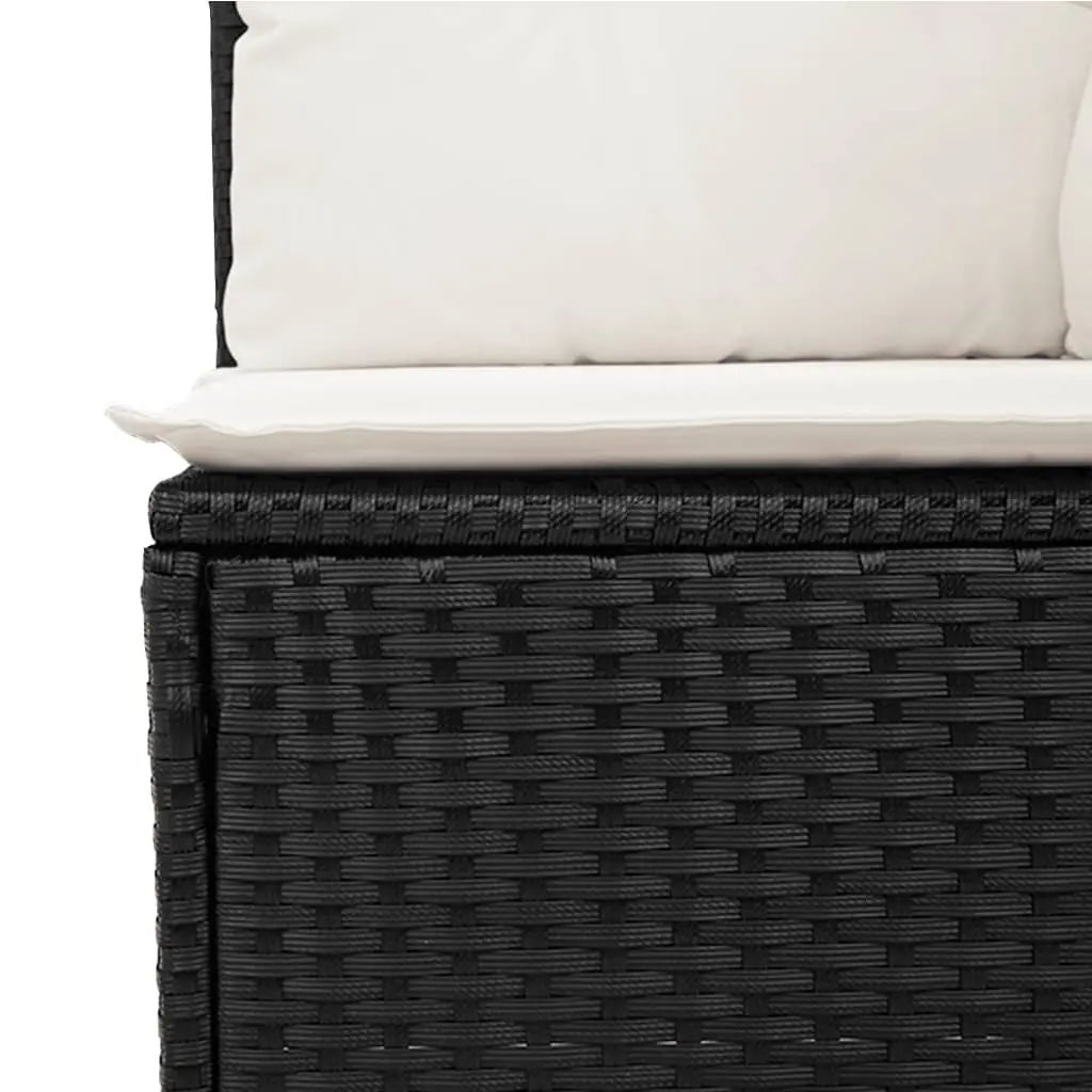 Garden Sofa Set 10 Piece Outdoor Furniture Patio Black Poly Rattan Modular
