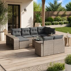 Compact 11 Piece Outdoor Sofa Set with Comfort