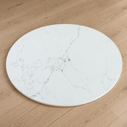 Stylish White Round Marble Design Table Top Ø60cm, Built to Last