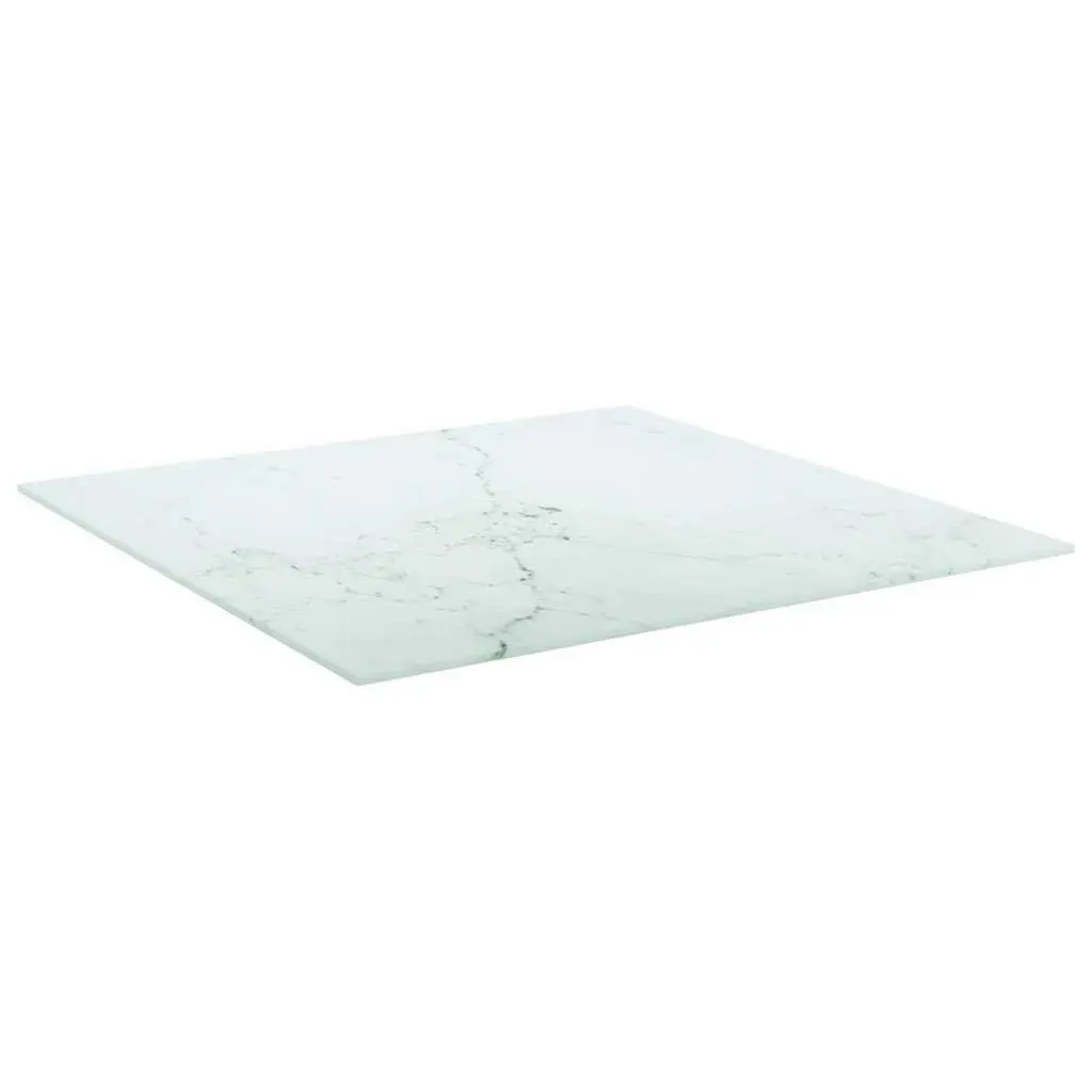 Tempered Glass Table Top 60x60 cm White Marble Design Dining Coffee Table