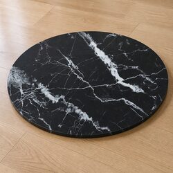 Concise Black Marble Design Table Top Ø70cm – Durable