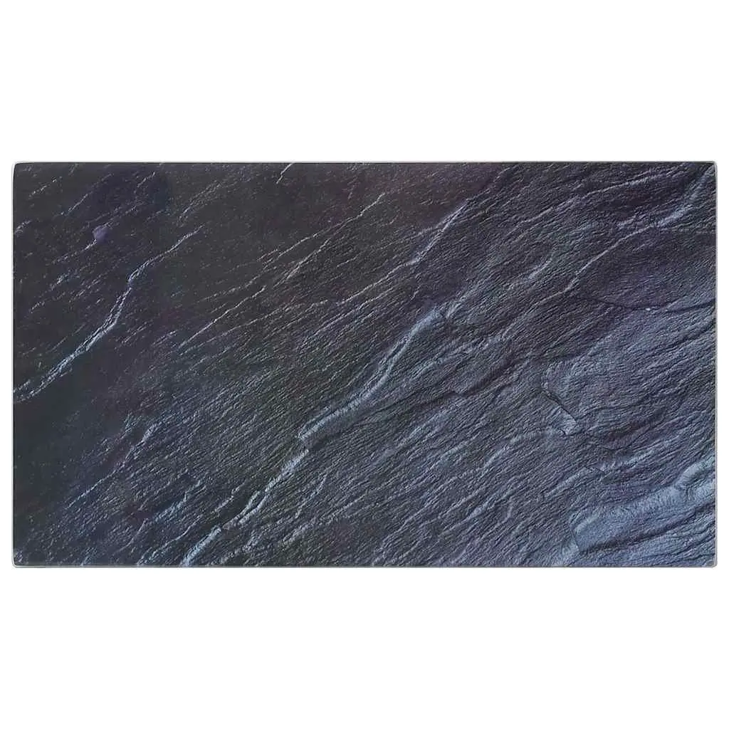 Tempered Glass Chopping Boards Black Stone Pattern 2 Piece Kitchen Cutting Board Set